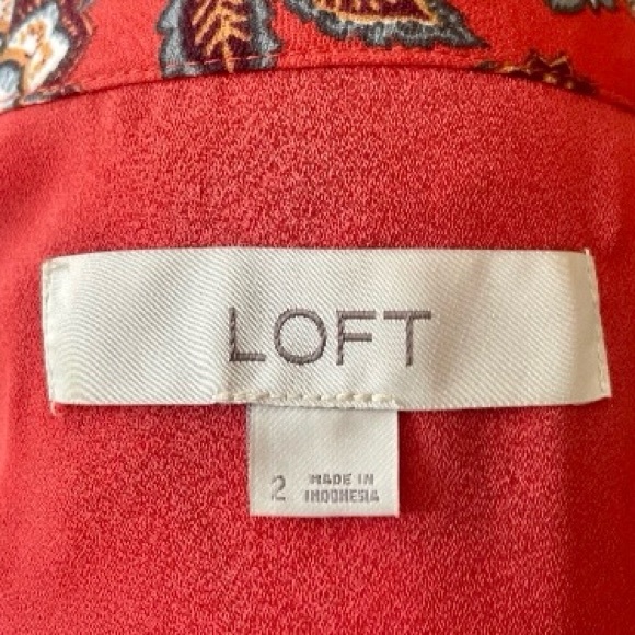 Burnt Orange LOFT Midi Dress with Ruffle Detail - Picture 5 of 5